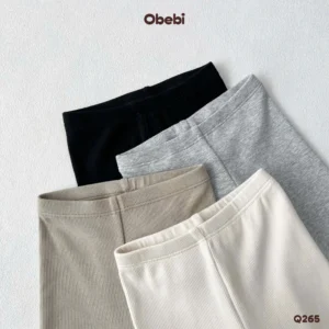 Q265 – Quần Legging Trẻ Em Thu Đông Cotton Gân Mềm Mịn Obebi