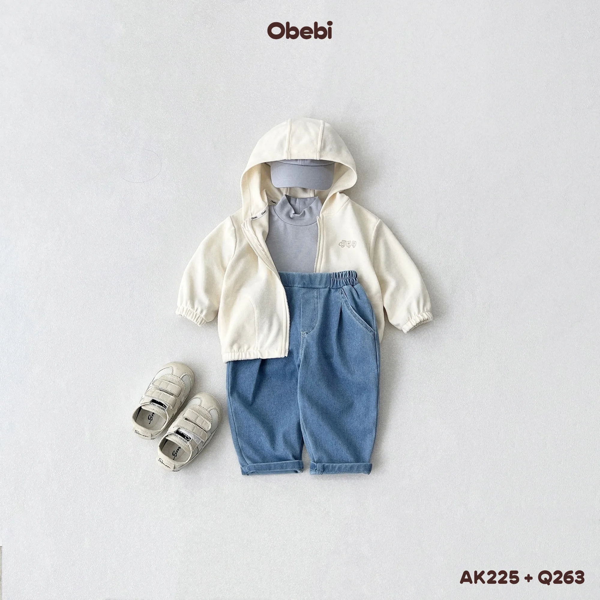 Q263 – Quần Denim Trẻ Em Thu Đông Phom Basic Dễ Phối Đồ Obebi