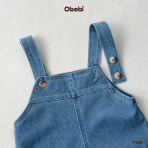 Y135 – Quần Yếm Trẻ Em Thu Đông Vải Jean Mềm Mịn Obebi