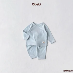 BMN270 – Bộ Mặc Nhà Trẻ Em Thu Đông Vải Mềm Mịn Obebi