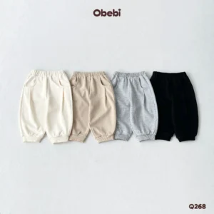Q268 – Quần Nỉ Trẻ Em Thu Đông Vải Nỉ Mềm Obebi