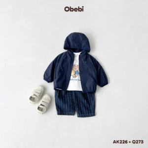 Q273 – Quần Jean Kẻ Phom Balloon Trẻ Em Obebi