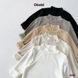 A585 – Áo Giữ Nhiệt Trẻ Em Thu Đông Cổ Cao 3 Phân Giữ Ấm Obebi