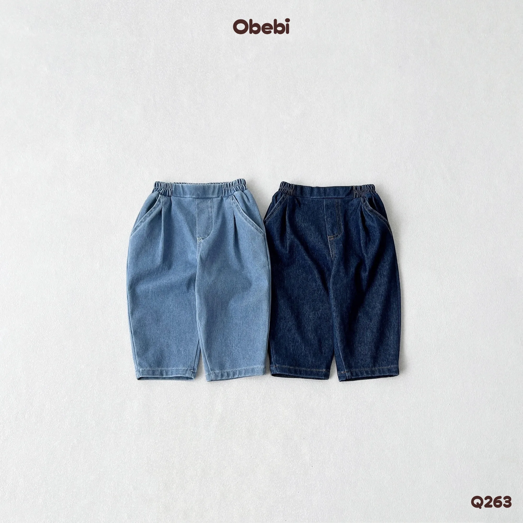 Q263 – Quần Denim Trẻ Em Thu Đông Phom Basic Dễ Phối Đồ Obebi