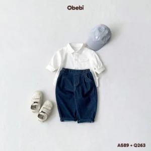 Q263 – Quần Denim Trẻ Em Thu Đông Phom Basic Dễ Phối Đồ Obebi
