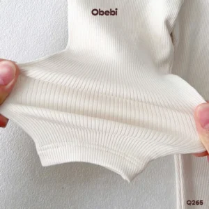 Q265 – Quần Legging Trẻ Em Thu Đông Cotton Gân Mềm Mịn Obebi