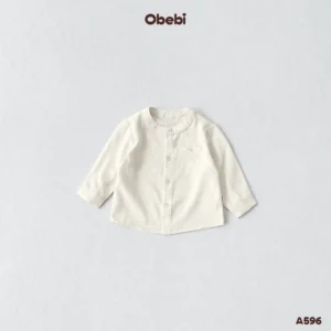 A596 – Áo Sơ Mi Dài Tay Trẻ Em Thu Đông Cổ Tàu Obebi