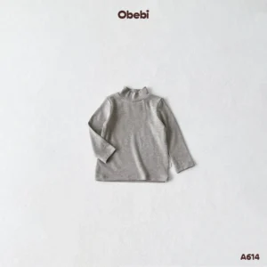A614 – Áo Thun Giữ Nhiệt Trẻ Em Thu Đông Cổ 3 Phân Mềm Mại Giữ Nhiệt Obebi