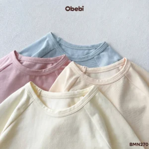 BMN270 – Bộ Mặc Nhà Trẻ Em Thu Đông Vải Mềm Mịn Obebi