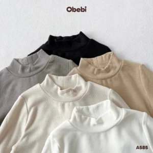A585 – Áo Giữ Nhiệt Trẻ Em Thu Đông Cổ Cao 3 Phân Giữ Ấm Obebi