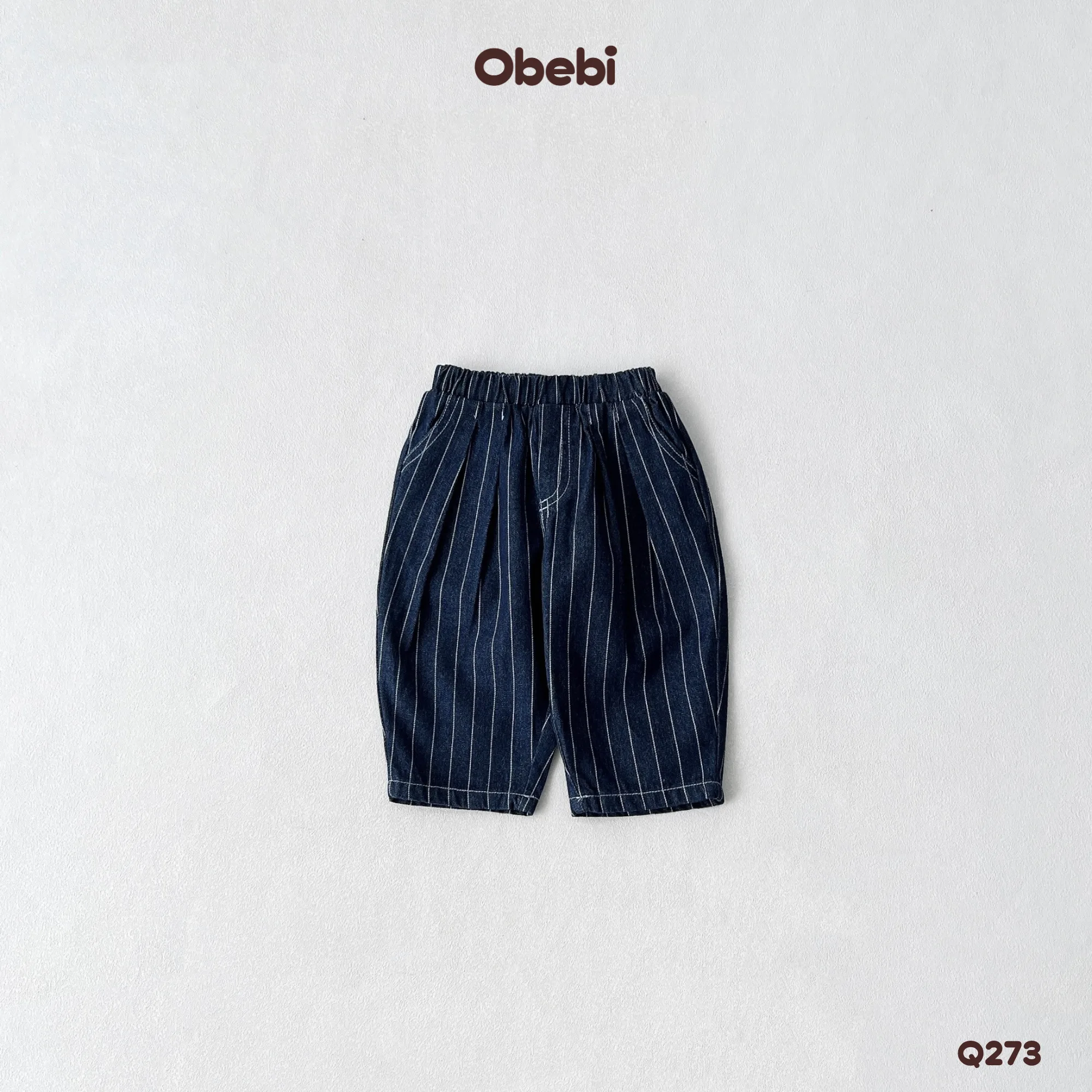 Q273 – Quần Jean Kẻ Phom Balloon Trẻ Em Obebi