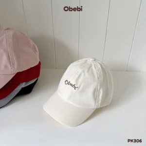 PK306 – Mũ Lưỡi Trai Trẻ Em Chất Liệu Cotton Hình Thêu Chữ Obebi