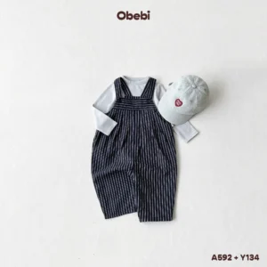 Y134 – Yếm Dài Kẻ Trẻ Em Obebi