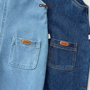 Y135 – Quần Yếm Trẻ Em Thu Đông Vải Jean Mềm Mịn Obebi