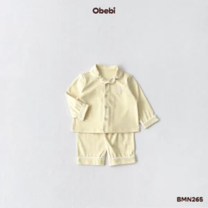 BMN265 – Bộ Pyjama Trẻ Em Thu Đông Phối Viền Tinh Tế Obebi