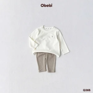 Q265 – Quần Legging Trẻ Em Thu Đông Cotton Gân Mềm Mịn Obebi
