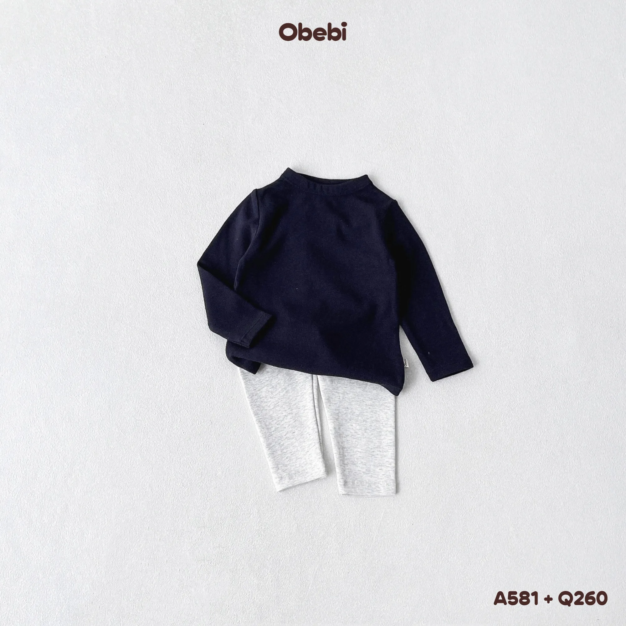 A581 – Áo Thun Giữ Nhiệt Trẻ Em Thu Đông Cổ Leo Obebi