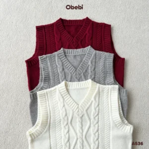 A536 – Áo Gillet Len Vặn Thừng