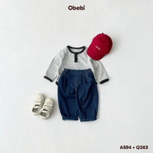 Q263 – Quần Denim Trẻ Em Thu Đông Phom Basic Dễ Phối Đồ Obebi