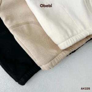AK225 – Áo Khoác Nỉ Trẻ Em Thu Đông Hình Thêu Dễ Thương Obebi