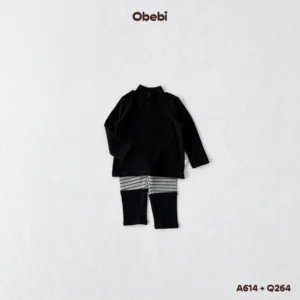 A614 – Áo Thun Giữ Nhiệt Trẻ Em Thu Đông Cổ 3 Phân Mềm Mại Giữ Nhiệt Obebi
