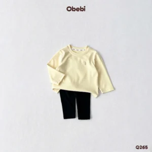Q265 – Quần Legging Trẻ Em Thu Đông Cotton Gân Mềm Mịn Obebi