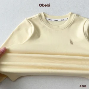 A582 – Áo Thun Dài Tay Trẻ Em Thu Đông Vải Co Giãn Mềm Mịn Obebi