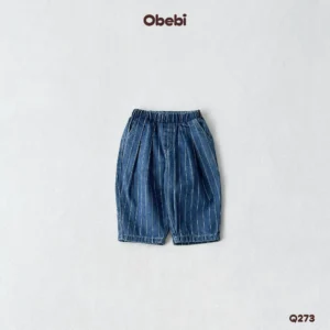 Q273 – Quần Jean Kẻ Phom Balloon Trẻ Em Obebi
