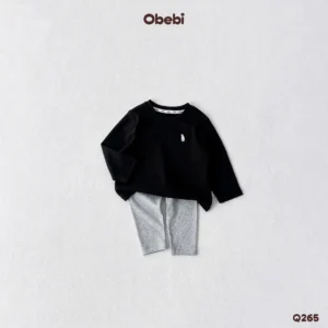 Q265 – Quần Legging Trẻ Em Thu Đông Cotton Gân Mềm Mịn Obebi