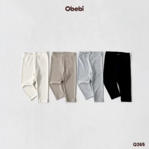 Q265 – Quần Legging Trẻ Em Thu Đông Cotton Gân Mềm Mịn Obebi