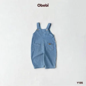 Y135 – Quần Yếm Trẻ Em Thu Đông Vải Jean Mềm Mịn Obebi