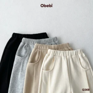 Q268 – Quần Nỉ Trẻ Em Thu Đông Vải Nỉ Mềm Obebi