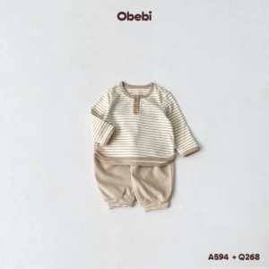 Q268 – Quần Nỉ Trẻ Em Thu Đông Vải Nỉ Mềm Obebi