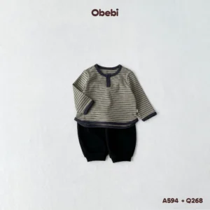Q268 – Quần Nỉ Trẻ Em Thu Đông Vải Nỉ Mềm Obebi
