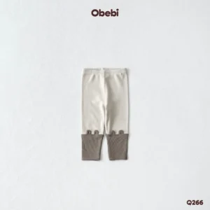 Q266 – Quần Legging Trẻ Em Thu Đông Tai Gấu Phối Màu Obebi