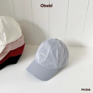PK306 – Mũ Lưỡi Trai Trẻ Em Chất Liệu Cotton Hình Thêu Chữ Obebi