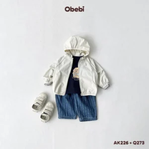 Q273 – Quần Jean Kẻ Phom Balloon Trẻ Em Obebi