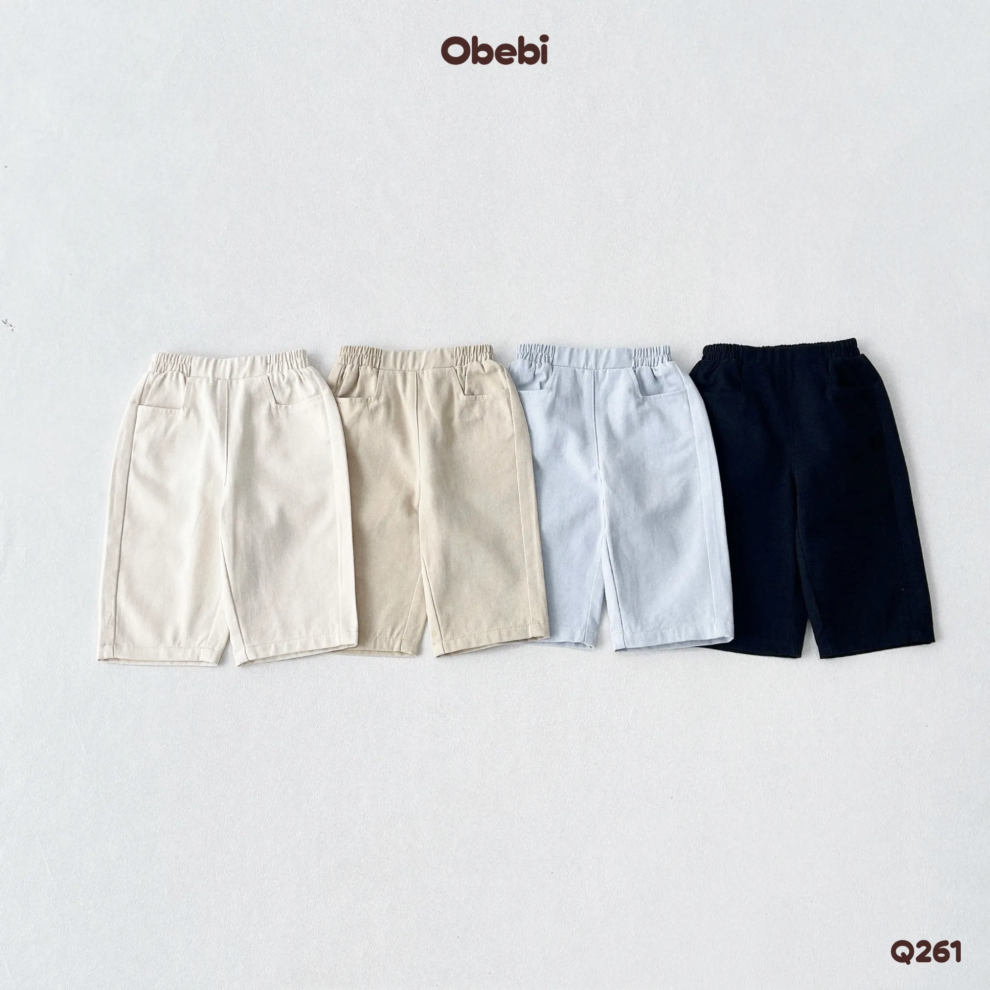 Q261 – Quần Kaki Trẻ Em Thu Đông Túi Vuông Basic Obebi