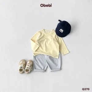 Q270 – Quần Gió Trẻ Em Thu Đông Phom Basic Dễ Phối Đồ Obebi