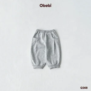 Q268 – Quần Nỉ Trẻ Em Thu Đông Vải Nỉ Mềm Obebi