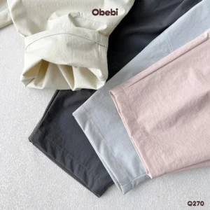 Q270 – Quần Gió Trẻ Em Thu Đông Phom Basic Dễ Phối Đồ Obebi