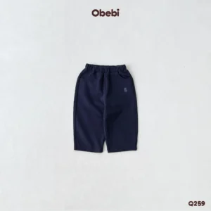 Q259 – Quần Nỉ Dài Phom Baggy Trẻ Em Hình Thêu Con Gấu Thương Hiệu Obebi