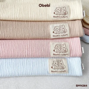BMN264 – Bộ Mặc Nhà Trẻ Em Thu Đông Gân Sọc Mềm Mại Obebi
