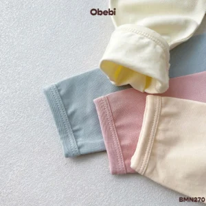BMN270 – Bộ Mặc Nhà Trẻ Em Thu Đông Vải Mềm Mịn Obebi