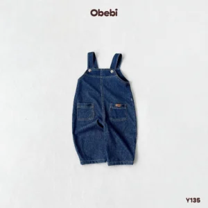 Y135 – Quần Yếm Trẻ Em Thu Đông Vải Jean Mềm Mịn Obebi