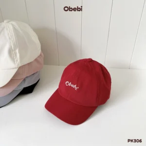 PK306 – Mũ Lưỡi Trai Trẻ Em Chất Liệu Cotton Hình Thêu Chữ Obebi