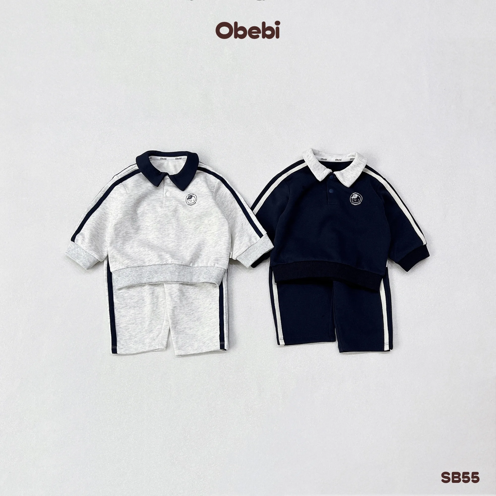 SB55 – Bộ Nỉ Trẻ Em Thu Đông Thể Thao Obebi