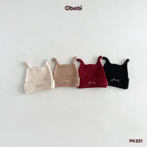 PK331 – Mũ Len Thu Đông Trẻ Em Thêu Obebi
