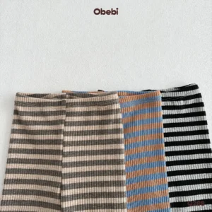 Q288 – Quần Legging Trẻ Em Thu Đông Gân Sọc Ngang Obebi
