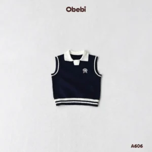 A606 – Áo Len Gile Trẻ Em Thu Đông Patch Thêu Obebi